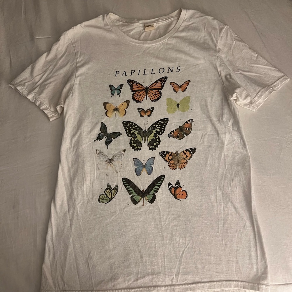 Urban Outfitters Papillons Butterfly Tee - White